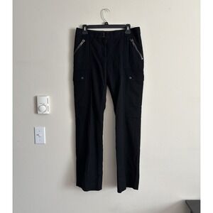 Burberry London Womens Medium 8 Wool Cargo Pants‎ Black Zipper Button Luxury